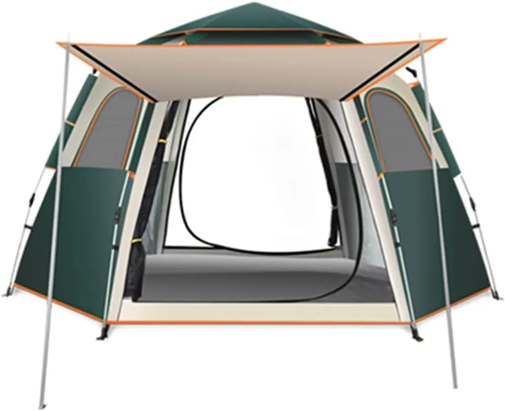 Pop-Up Camping Tent 3-4Person Tent Family Tents for Camping Water Resistance Lightweight Durable Durable Fiberglass Poles Includes Tent Stakes ( Color : Green , Size : 34 people 240*210*135cm )