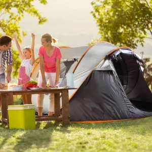 Pop Up Camping Tent, 5-8 Person, Instant Setup, 4 Windows, Waterproof with Carrying Bag