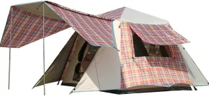 Pop Up Tents with Porch for Camping Waterproof Instant Tent 3-4 Person Double Layer for Family Automatic Tent Easy Setup for Camping Hiking Mountaineering Beach