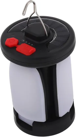 POPETPOP Camping Lantern with Solar Panel USB Rechargeable Portable Led Light for Outdoor Hiking Fishing