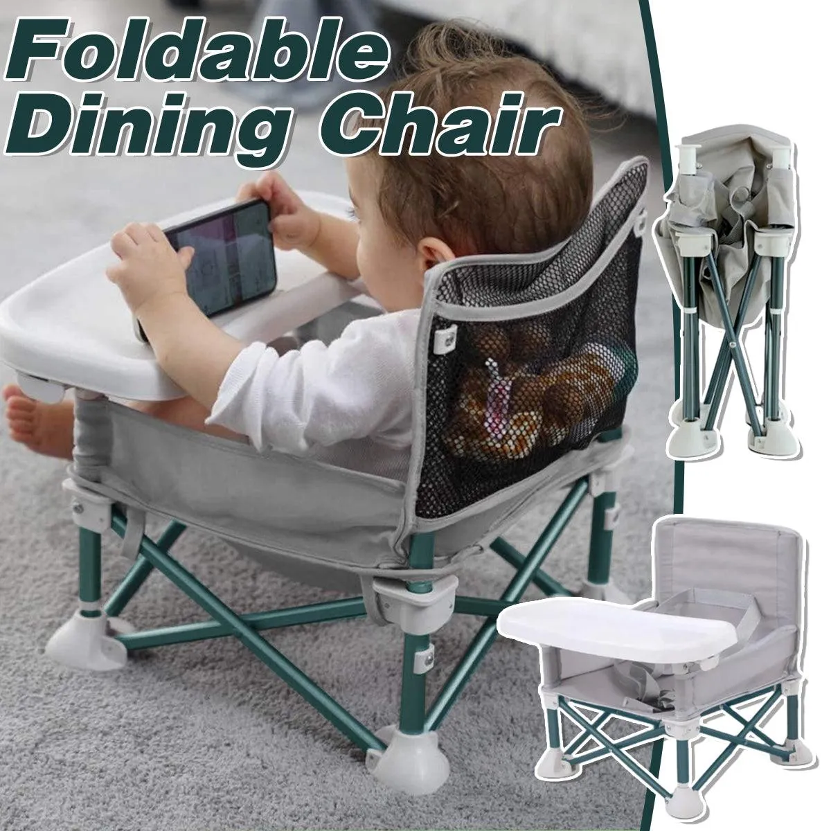 Portable Baby Toddler Chair Folding Dining Seat for Outdoor Travel Camping Use