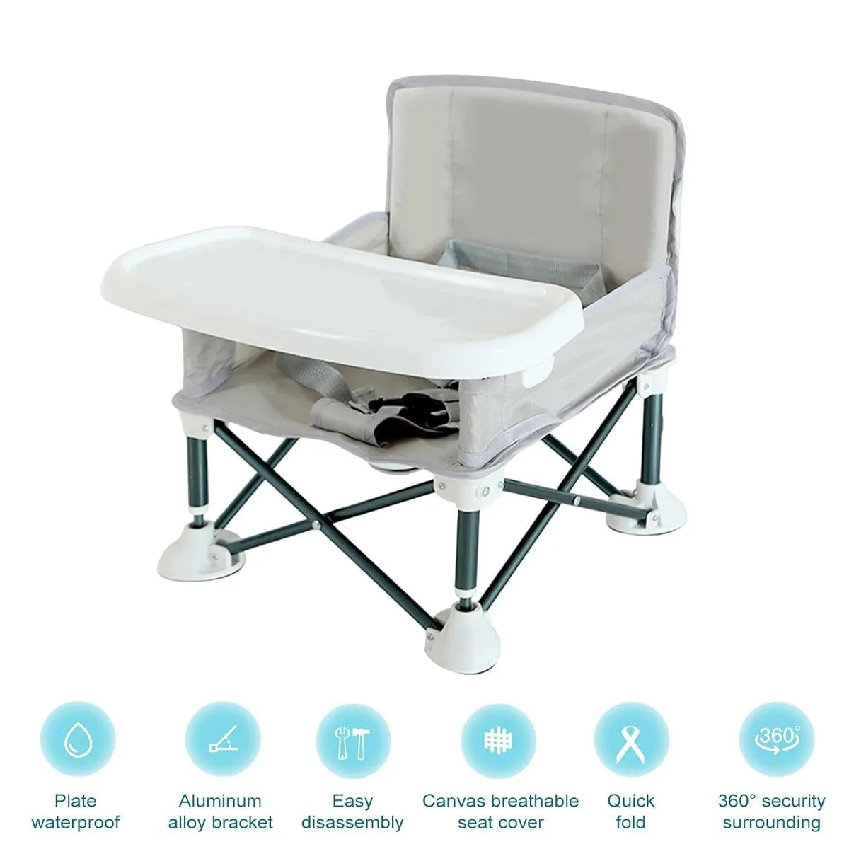Portable Baby Toddler Chair Folding Dining Seat for Outdoor Travel Camping Use