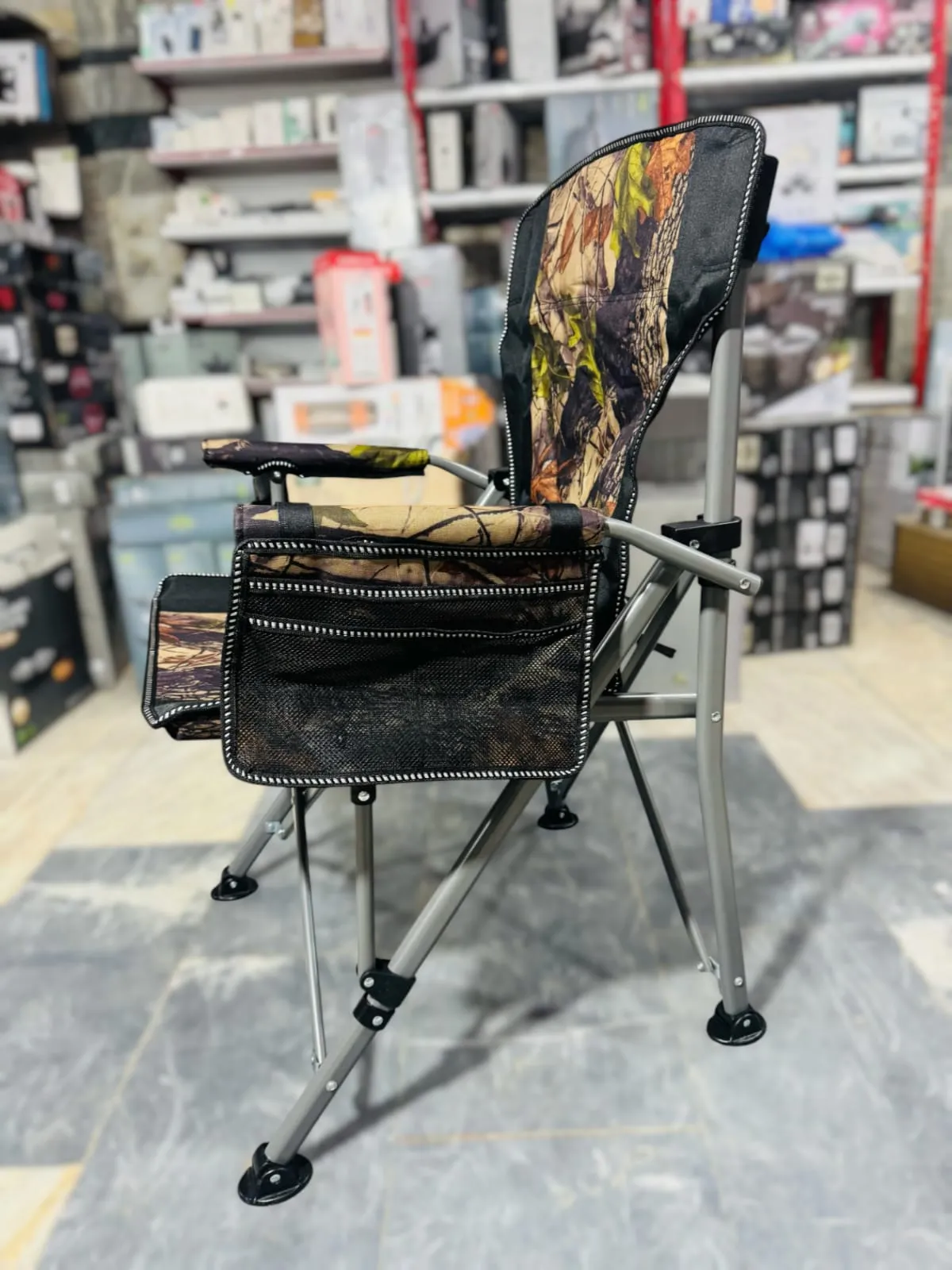 Portable Camping Chair Featuring Cup Holder and Side Pocket