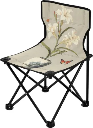Portable Camping Folding Chairs Foldable Chair Small Flower Floral Chinese Lightweight Backpacking Outdoor Outside Fishing