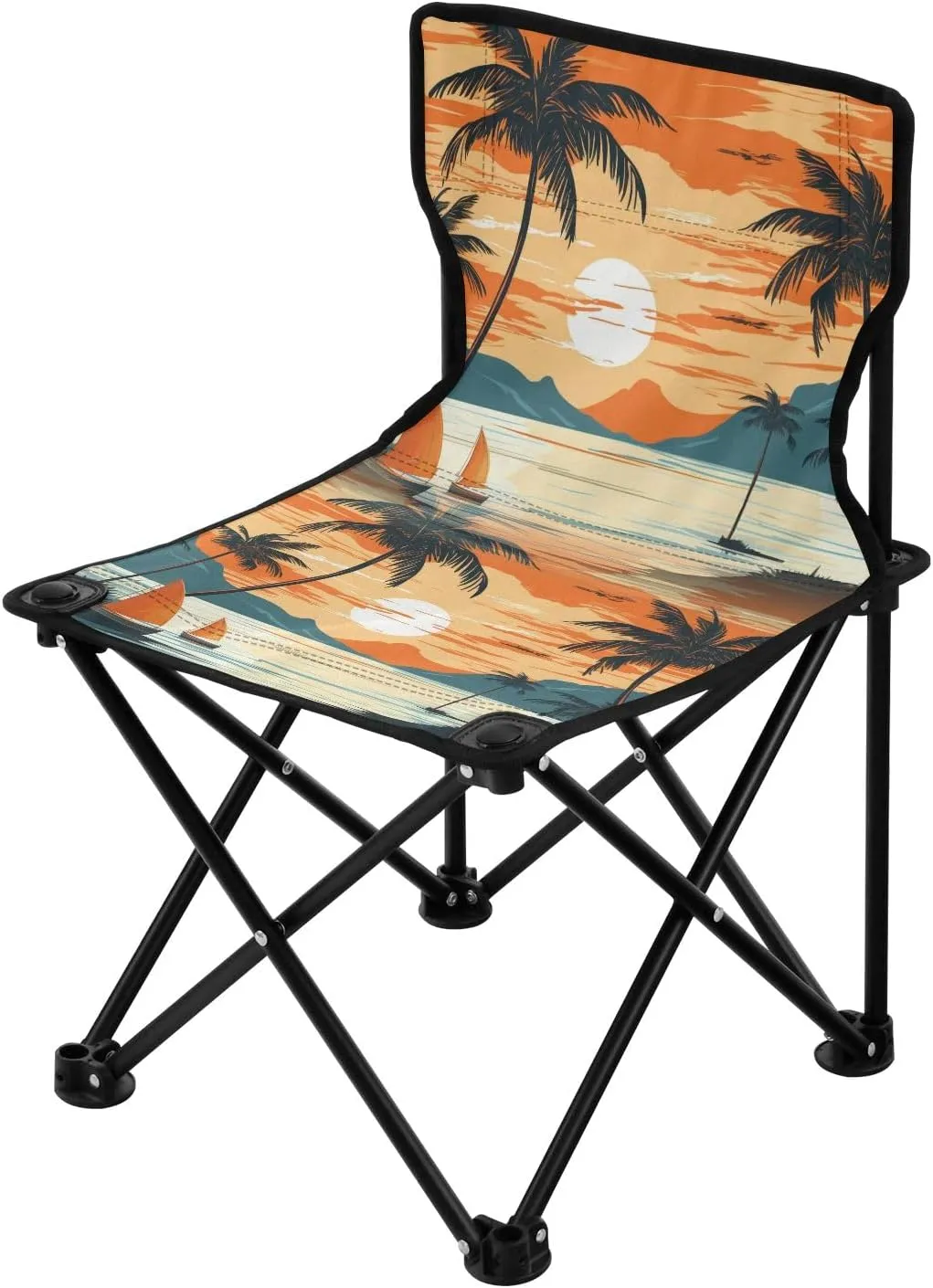 Portable Camping Folding Chairs Foldable Chair Small Hawaii Cartoon Lightweight Backpacking Outdoor Outside Fishing