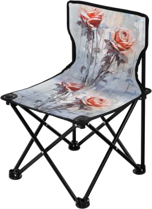 Portable Camping Folding Chairs Foldable Chair Small Rose Grunge 1 Lightweight Backpacking Outdoor Outside Fishing