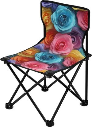 Portable Camping Folding Chairs Foldable Chair Small Rose Multicolor Lightweight Backpacking Outdoor Outside Fishing