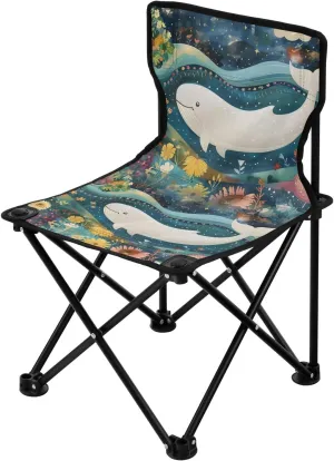 Portable Camping Folding Chairs Foldable Chair Small White Whale Lightweight Backpacking Outdoor Outside Fishing