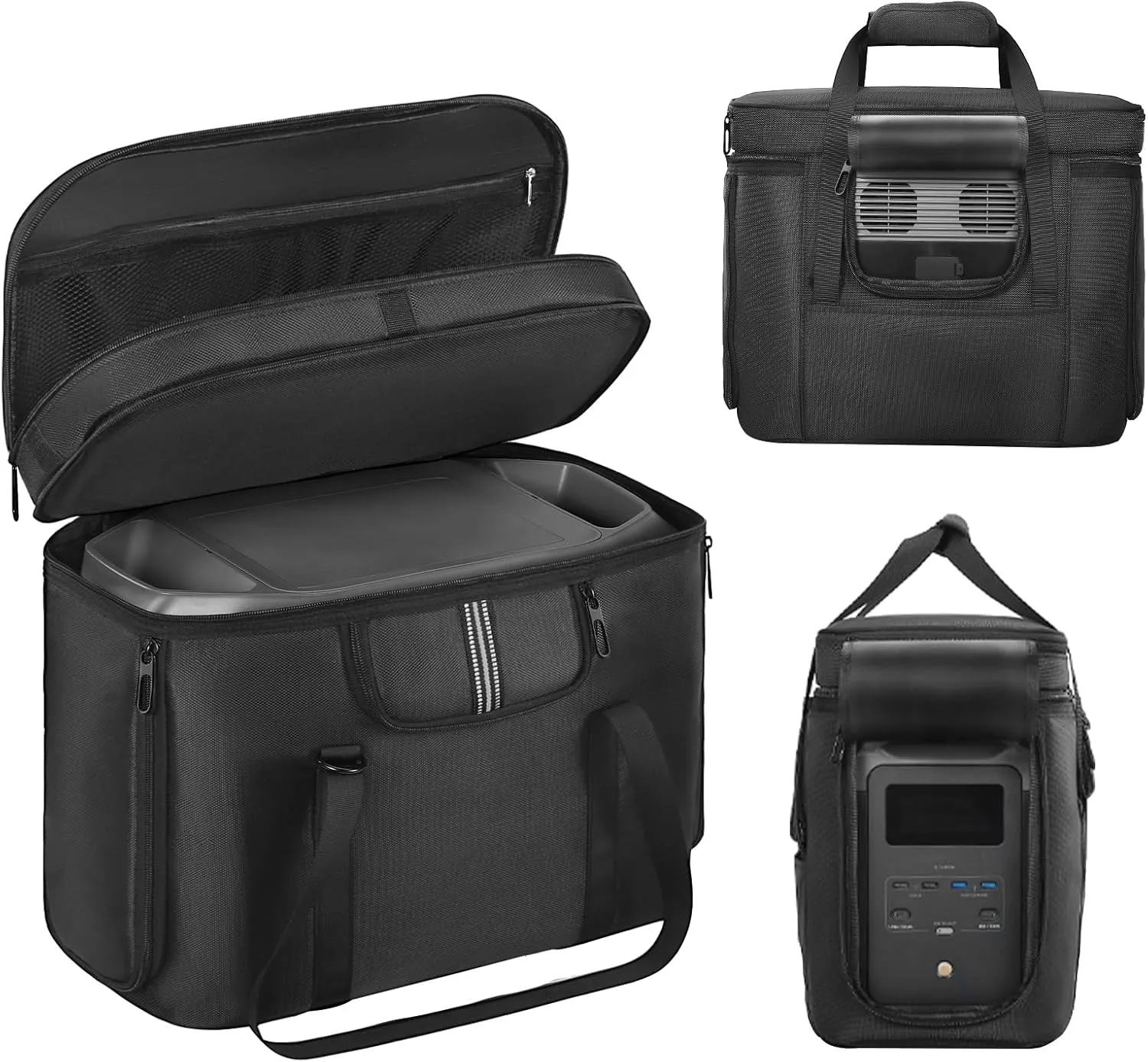 Portable Carrying Case Compatible with ECOFLOW DELTA 2 1024Wh, Protective Storage Bag for Power Station and Accessories, with Multiple Quick Connect and Heat Dissipation Windows