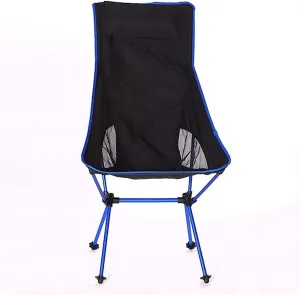 Portable Chairs Garden Folding Seater Ultralight Portable Camping Chair Outdoor High Back Recliner for Beach Hiking Fishing (Color : Blue-a)