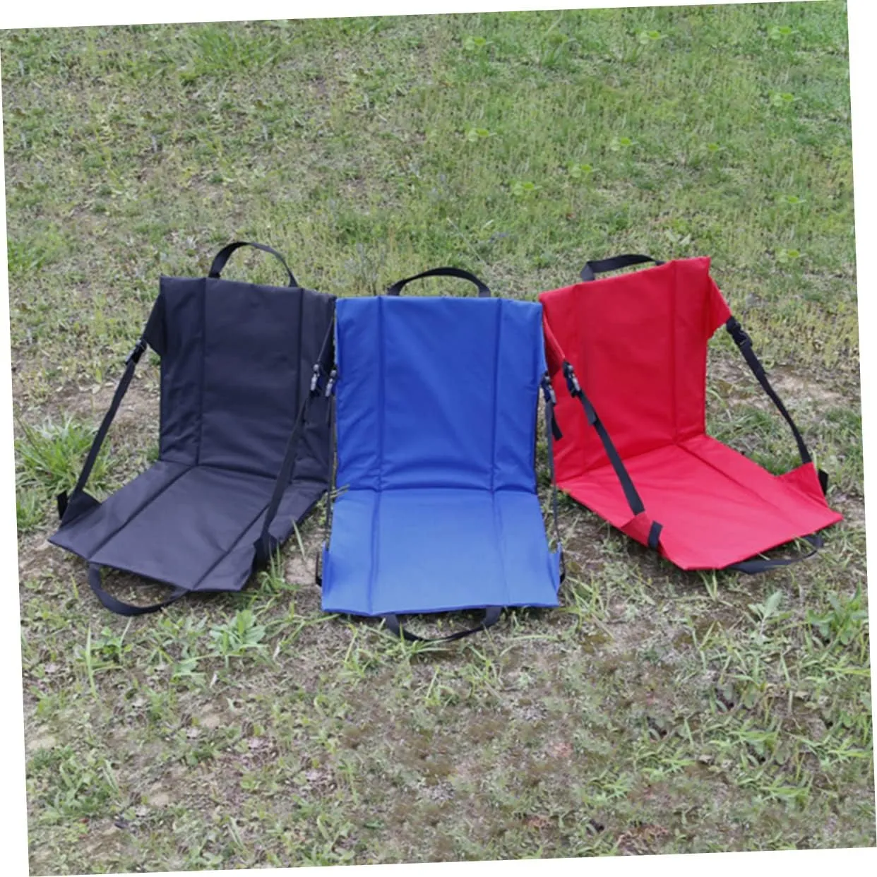 Portable Foldable Chair Cushion Lightweight Seat Pad for Camping Fishing Outdoor Activities Compact Design Back Mesh Pouch for