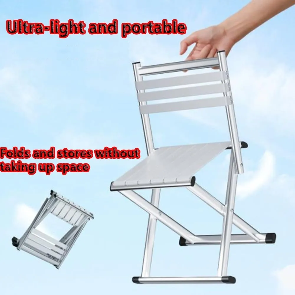 Portable Folding Fishing Chair W/Backrest, Multipurpose Camping Stool, Small Foldable Step Stool for Outdoor Hunting Travel, Gifts for Fisherman(Green,Medium)