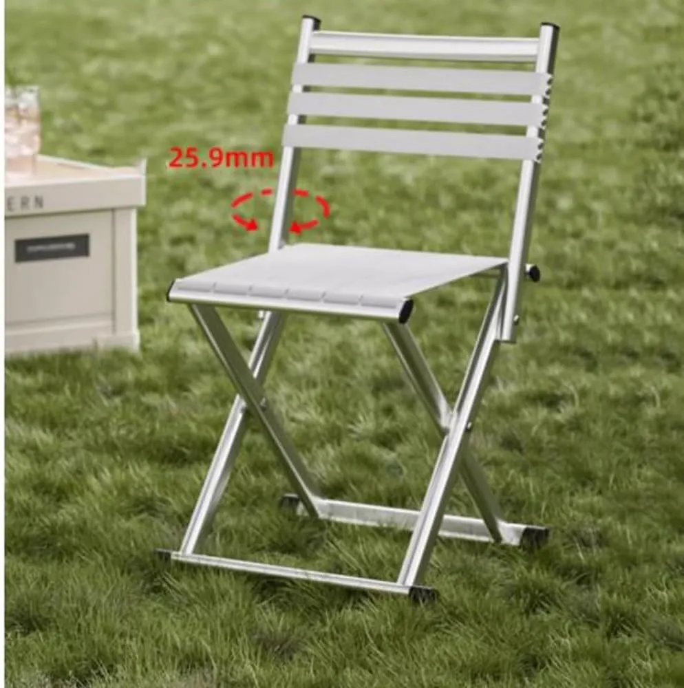 Portable Folding Fishing Chair W/Backrest, Multipurpose Camping Stool, Small Foldable Step Stool for Outdoor Hunting Travel, Gifts for Fisherman(Green,Medium)