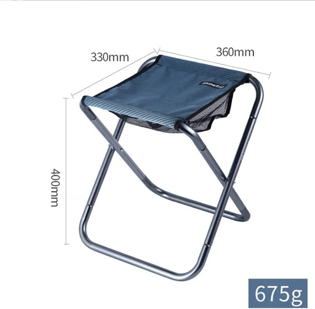 Portable Folding Stool Aluminum Alloy Foldable Chair for Outdoor Camping Fishing Hiking (Blue)