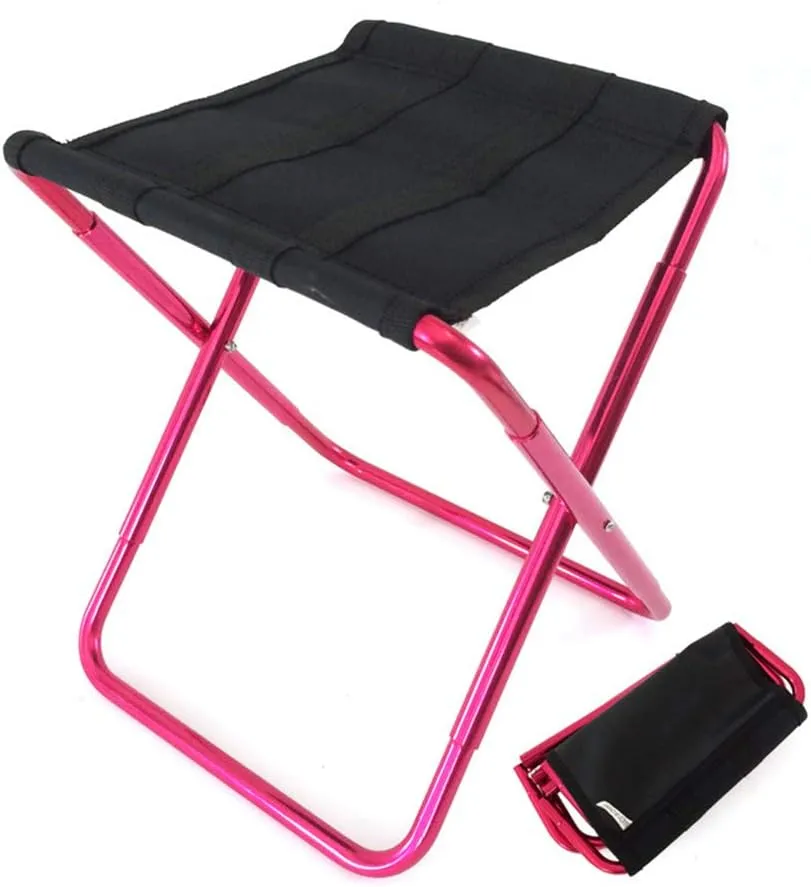 Portable Folding Stool, Outdoor Portable Foldable Aluminum Camping Travel Chair Fishing Stool Backpacking Seat Stool with Carry Bag, 248 * 225 * 270 mm