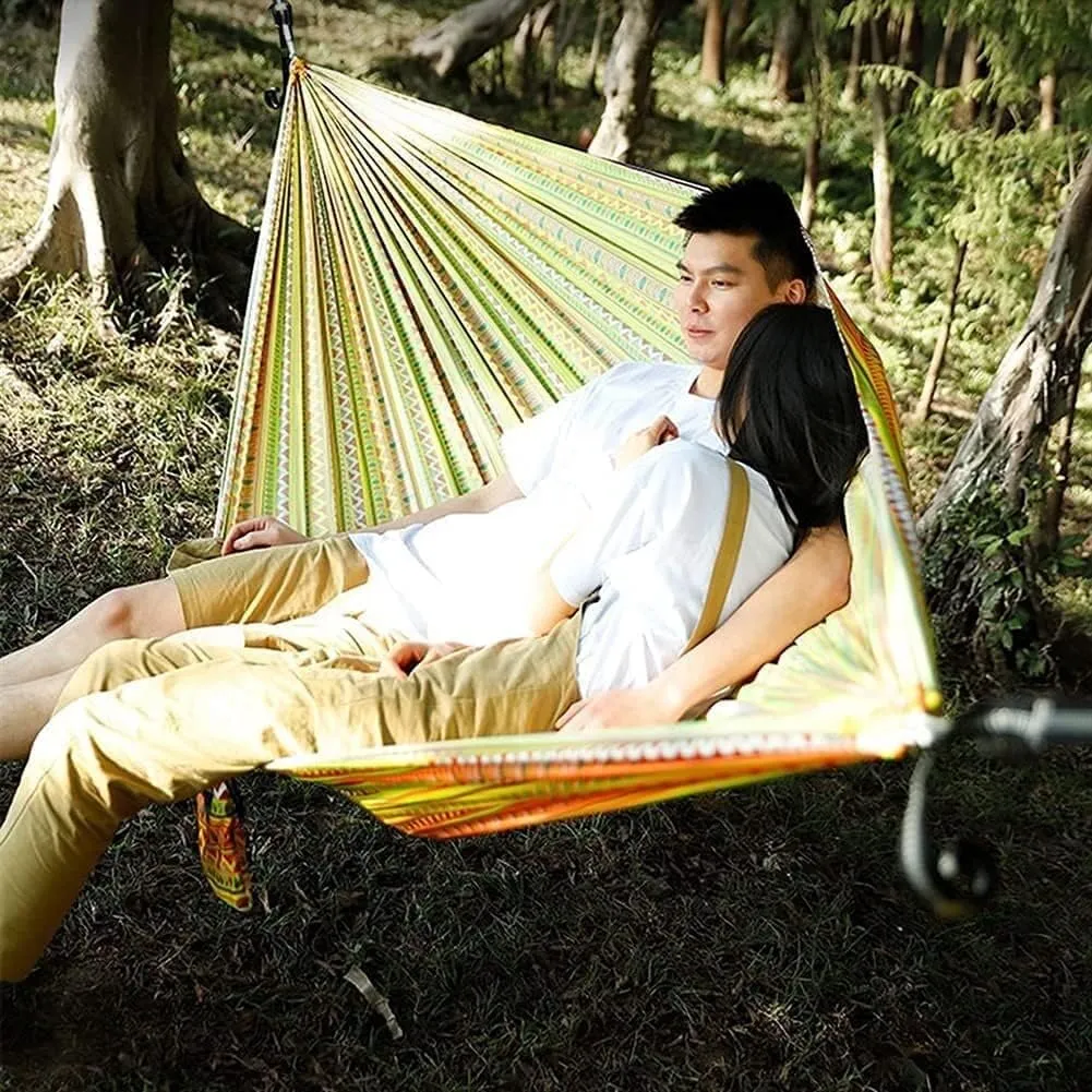 Portable Hammocks Double & Single Hammock Portable Nylon Parachute Hammocks Swing for Indoor Outdoor Garden Hiking Travel Backpacking Hammock for Outdoor(D)