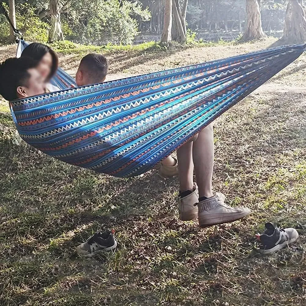 Portable Hammocks Double & Single Hammock Portable Nylon Parachute Hammocks Swing for Indoor Outdoor Garden Hiking Travel Backpacking Hammock for Outdoor(D)