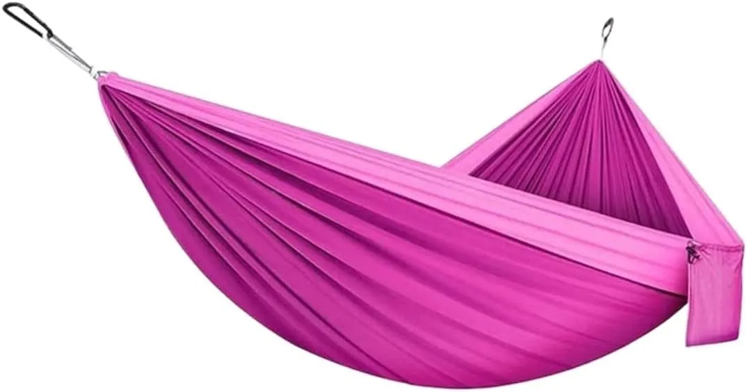 Portable Hammocks Double & Single Hammock Portable Nylon Parachute Hammocks Swing for Indoor Outdoor Garden Hiking Travel Backpacking Hammock for Outdoor(D)