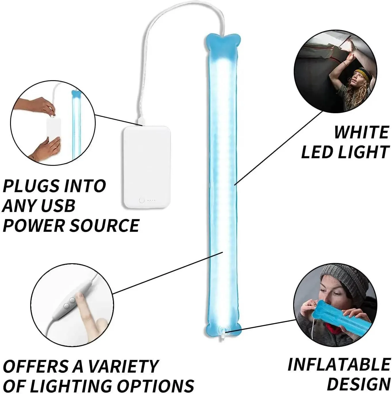 Portable Inflatable Camping Lantern - Bright Outdoor Tent Light for Adventures