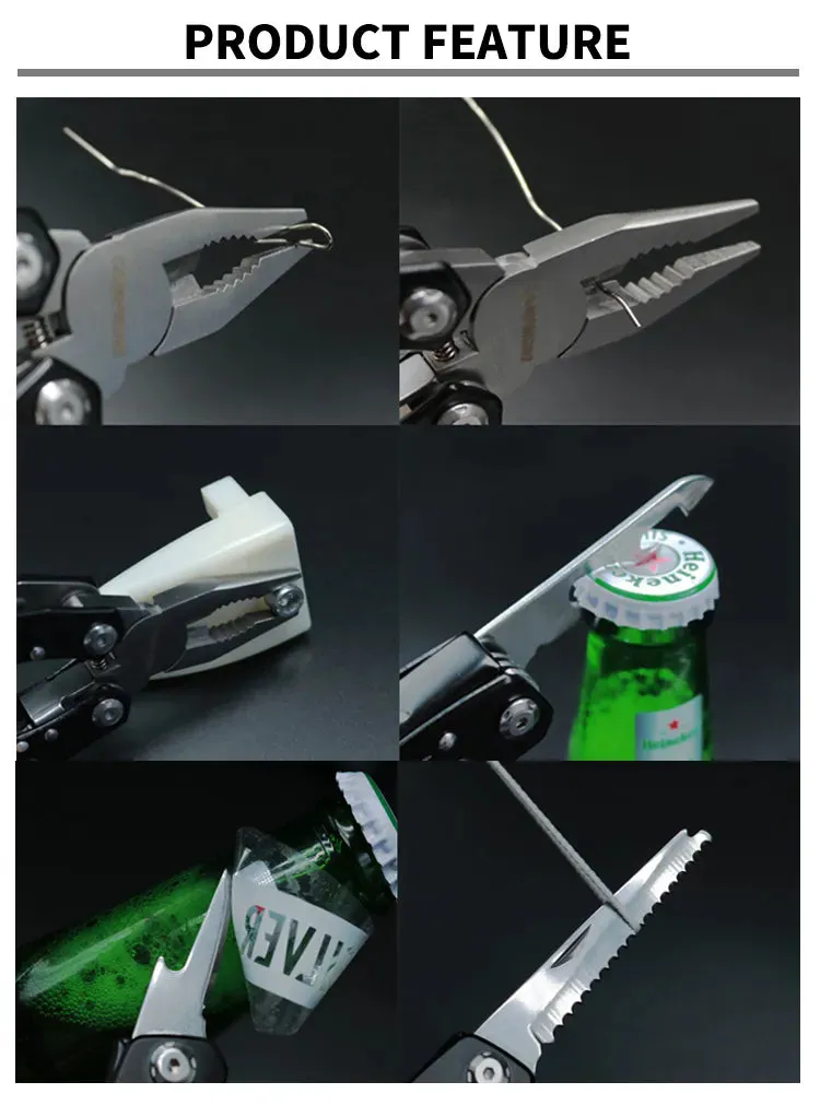 Portable Pocket Multitool Stainless Steel Multitool Pliers Knife
