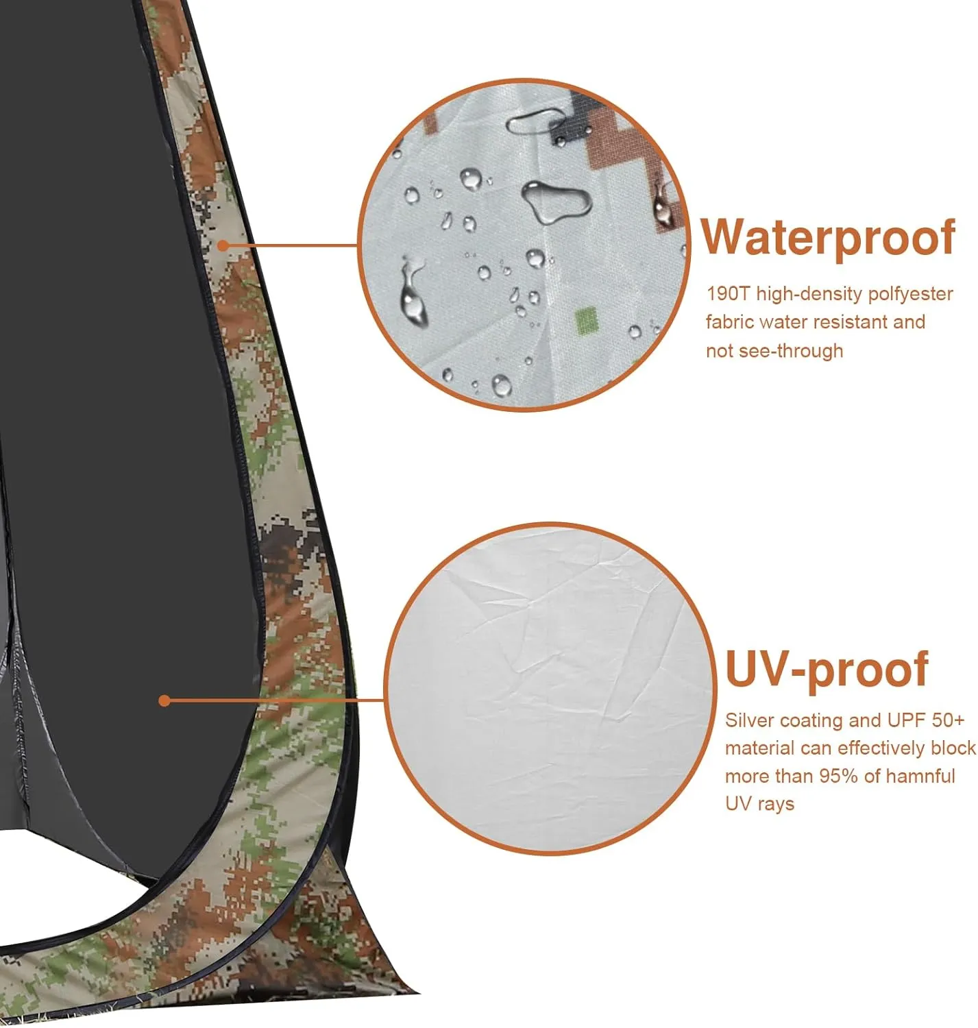 Portable Pop Up Privacy Tent, Outdoor Camping Bathroom Toilet Shower Tent Spacious Dressing Changing Room for Hiking Beach Picnic Fishing, Instant Rain Shelter with Carrying Bag-