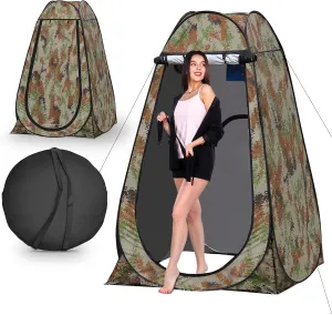 Portable Pop Up Privacy Tent, Outdoor Camping Bathroom Toilet Shower Tent Spacious Dressing Changing Room for Hiking Beach Picnic Fishing, Instant Rain Shelter with Carrying Bag-