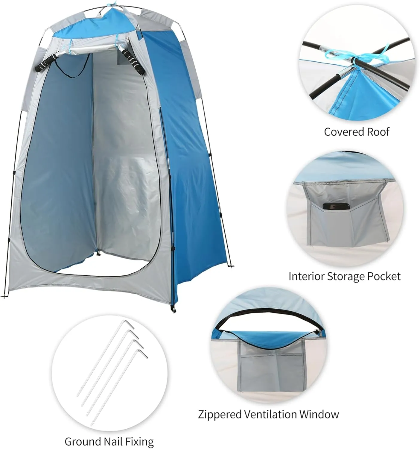 Portable Pop Up Tent with Zippered Door & Window, 170T Coated Polyester, Easy Setup, Includes Carry Bag, for Camping Beach Picnic Photography
