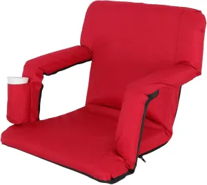 Portable Stadium Seat Chair Portable Stand Chair with Back and Cushion for Grandstand，Playground，Court Red (Red)