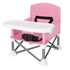 Portable Toddler Booster Seat - Easy-Fold Eating Lawn Camping Chair for Indoor and Outdoor Adventures (Pink)