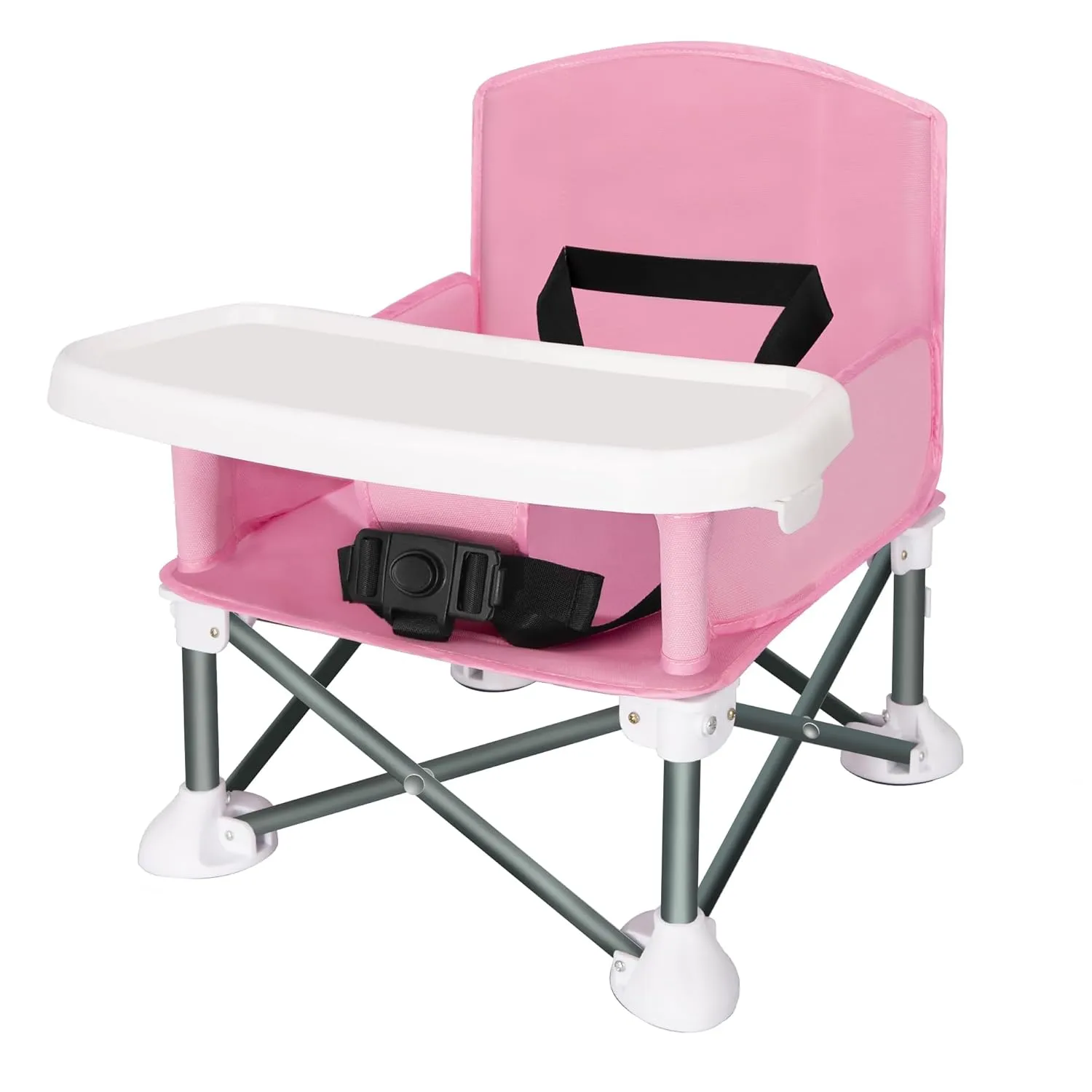 Portable Toddler Booster Seat - Easy-Fold Eating Lawn Camping Chair for Indoor and Outdoor Adventures (Pink)