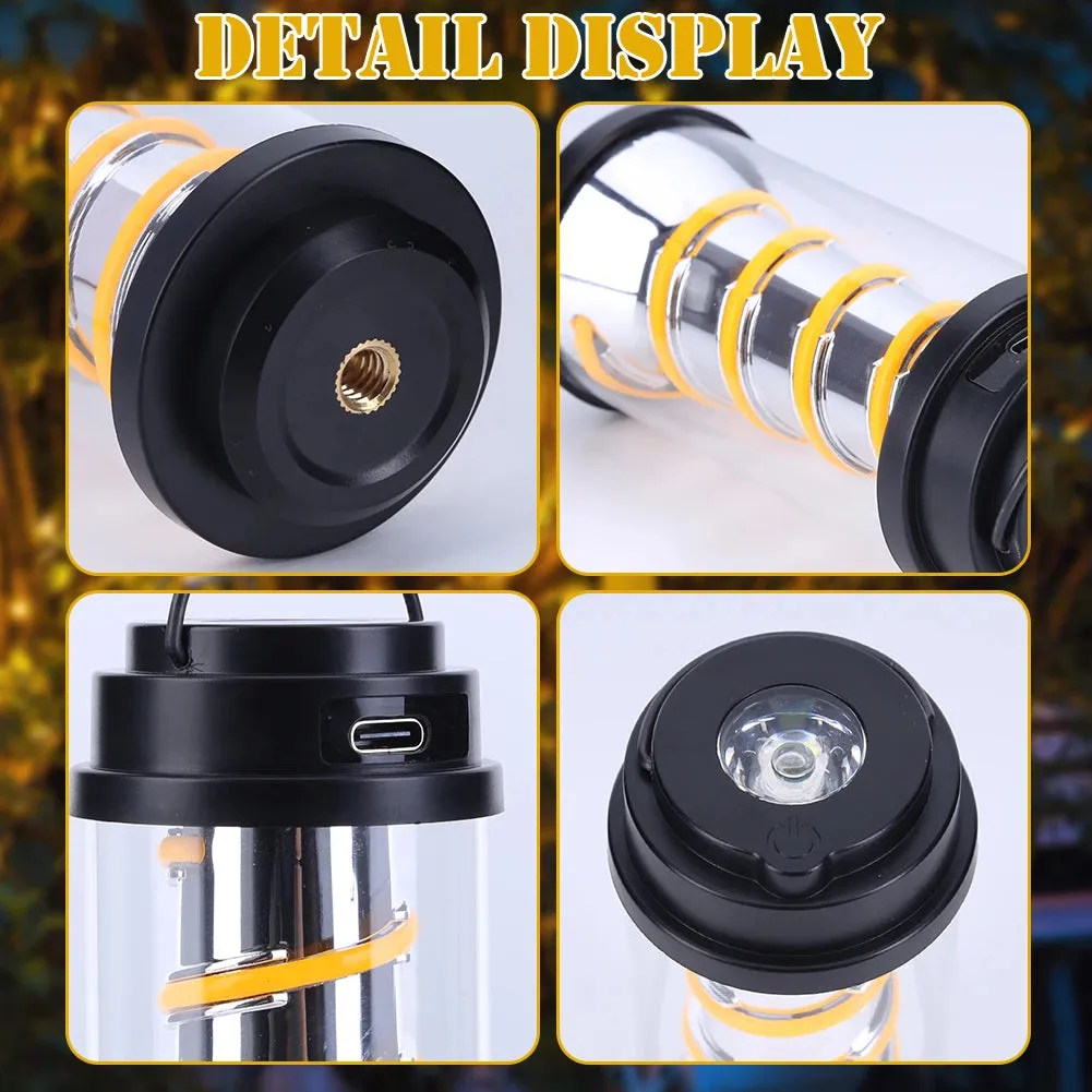 Portable Waterproof Lantern with Dimmable LED Lights - Rechargeable and Telescopic