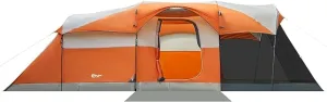 PORTAL 6/8 Person Family Camping Tent with Screen Room, Water Resistant Big Tunnel Tent with Rainfly, Large Family Tent for Outdoor Camping, Party