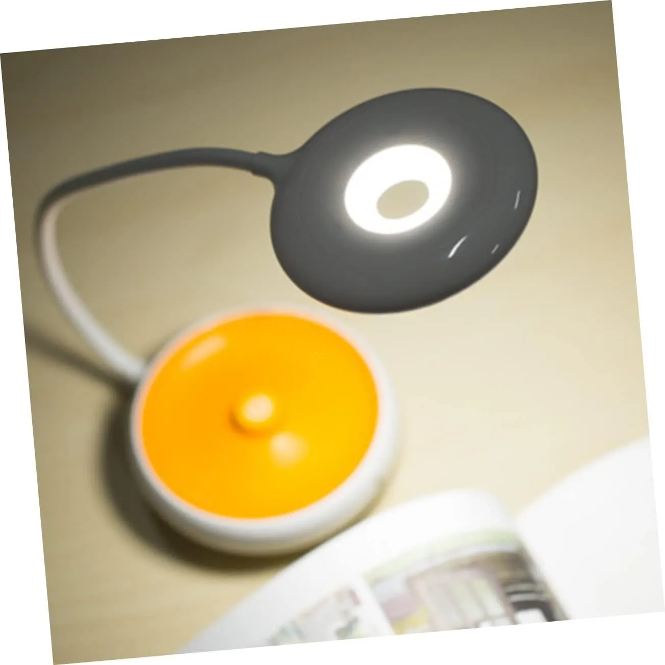 PRETYZOOM Folding Lantern Rechargeable Led Camping Light Touch Control Night Reading Lamp Multi-Functional for Home Office Orange