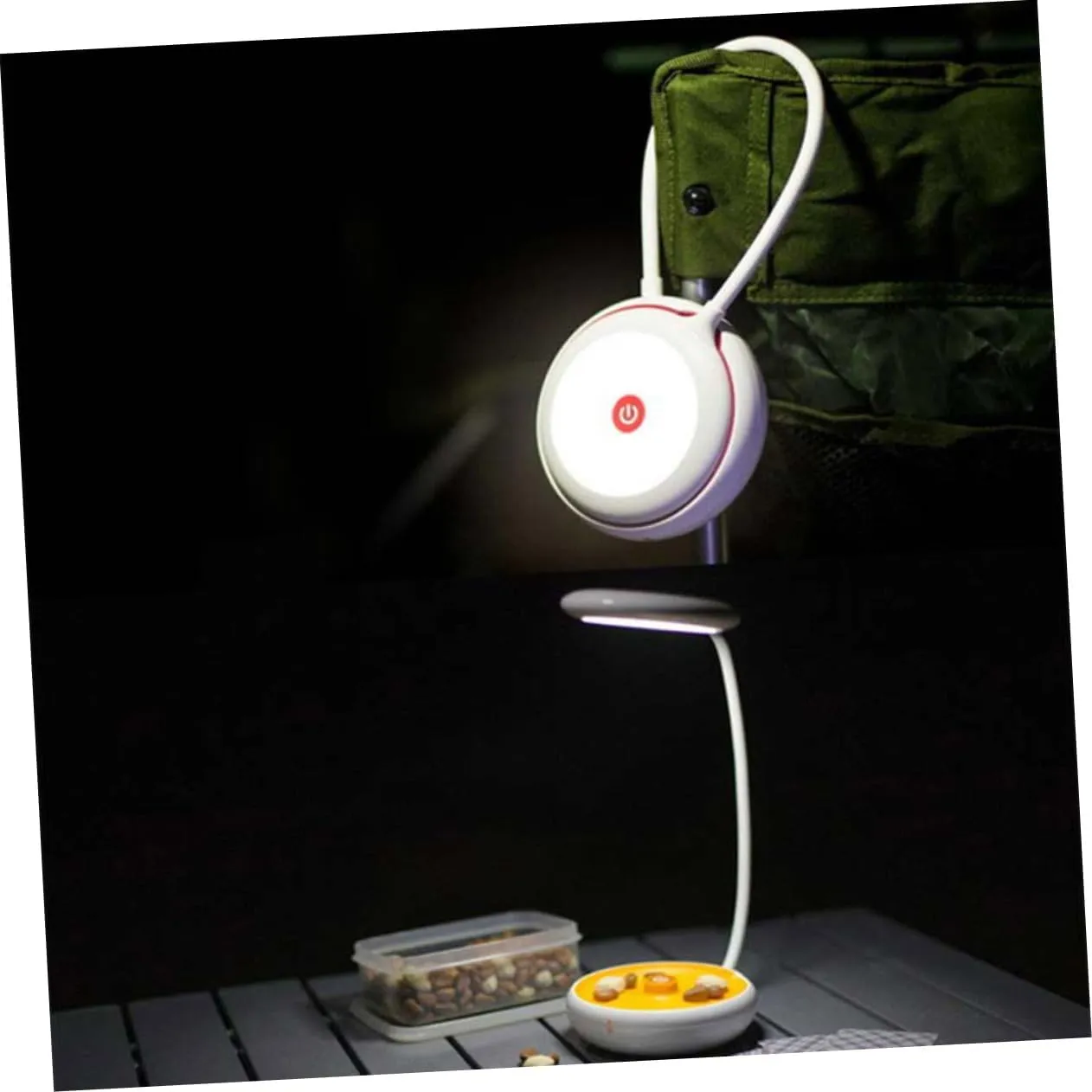 PRETYZOOM Folding Lantern Rechargeable Led Camping Light Touch Control Night Reading Lamp Multi-Functional for Home Office Orange