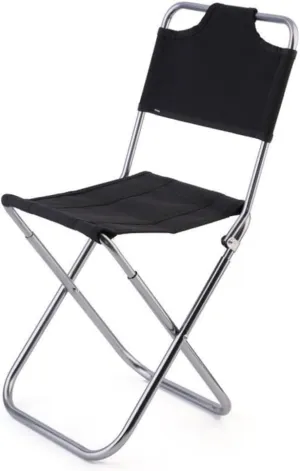 PRETYZOOM Portable Aluminum Alloy Outdoor Folding Camp Chair Backrest 100kg Load Capacity 600d PVC Oxford Fabric Lightweight Easy-Cleaning for Home/Camping/Traveling