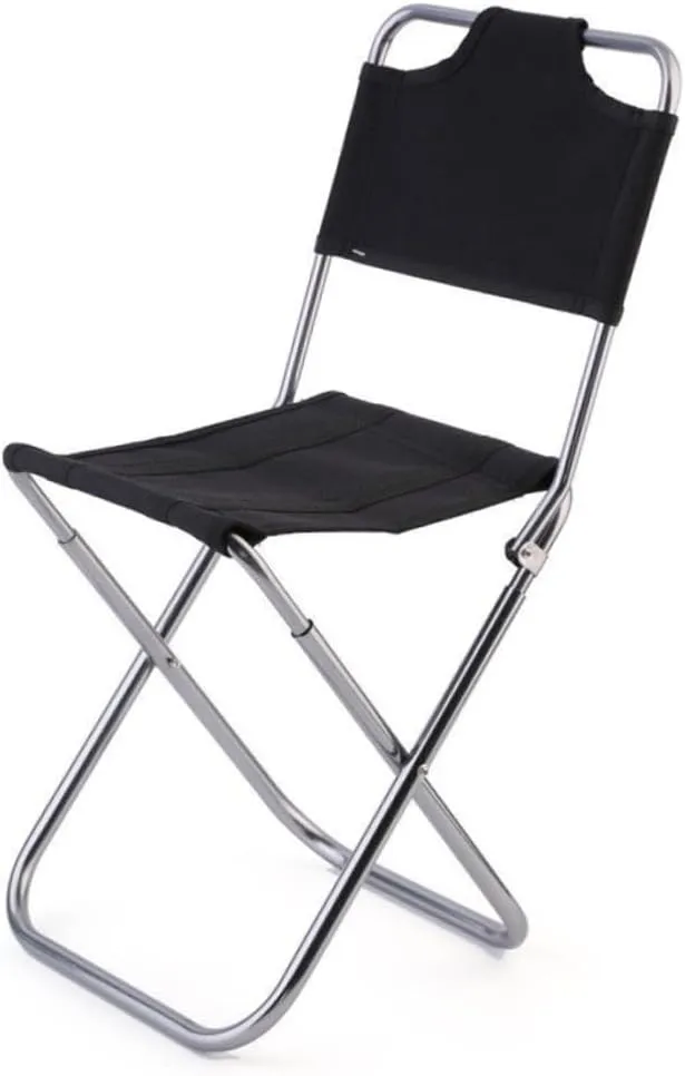 PRETYZOOM Portable Aluminum Alloy Outdoor Folding Camp Chair Backrest 100kg Load Capacity 600d PVC Oxford Fabric Lightweight Easy-Cleaning for Home/Camping/Traveling