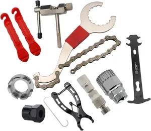 Professional 9-in-1 Bike Repair Tool Set | Stainless Steel | Bottom Bracket r | Crank Puller & Chain Breaker for Mountain Bikes | Portable Cycling Multitool Kit