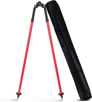 Professional Aluminum Surveying Bipod | Thumb-Release Adjustable Legs | Compatible with 1"-1.5" Poles & GNSS/Total Station Equipment(Red)