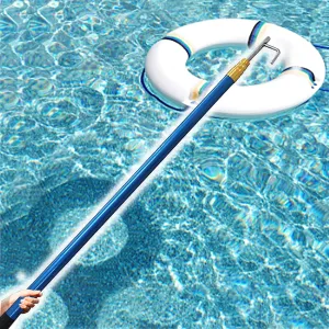 Professional Marine Extension Rescue Equipment with Hook | Pole, Sturdy & Lightweight, 6 5 4 Meter Long Reaching Tool for Cargo Retrieval/Boat Dock/Pushing Pulling(Blue,13.1FT/4M)