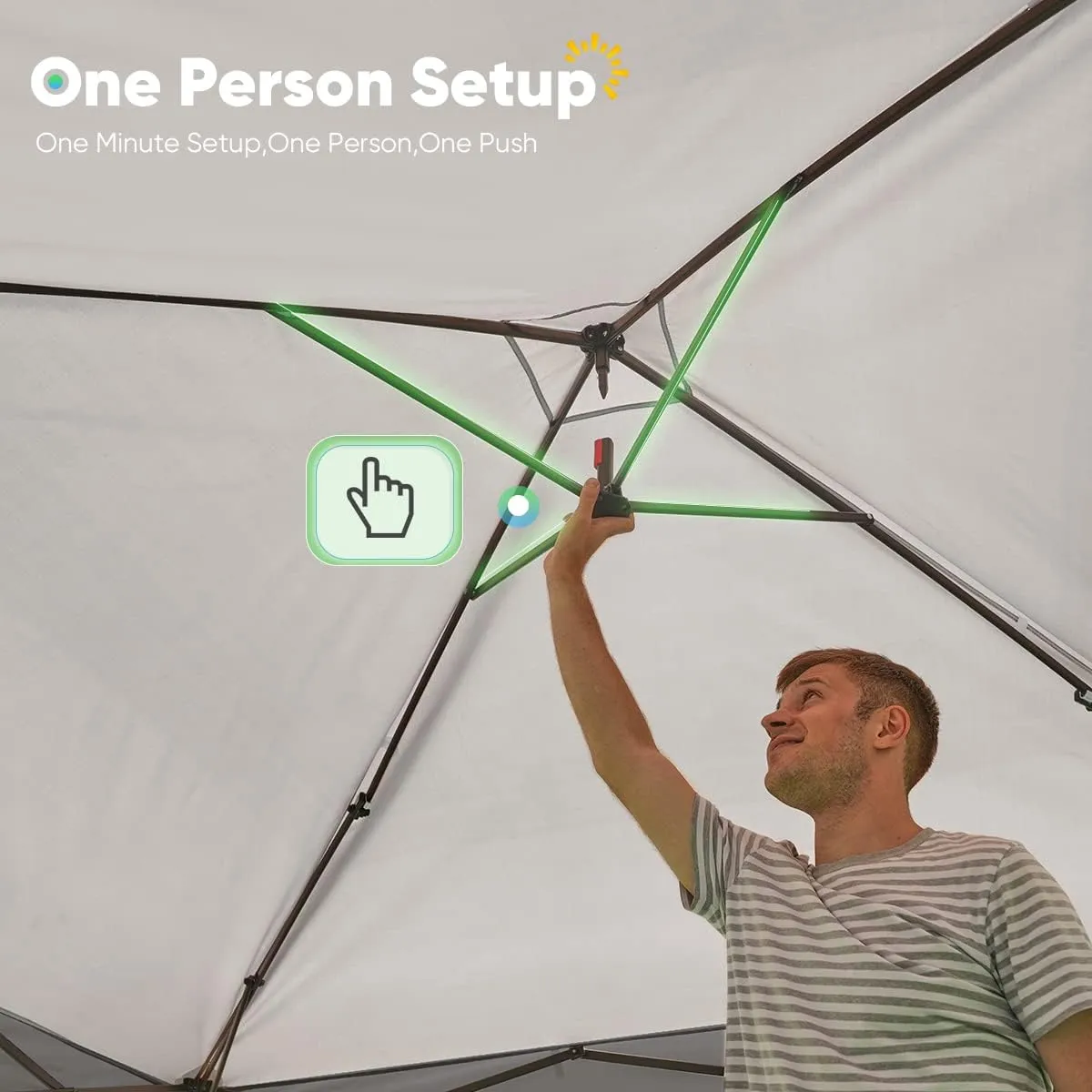Quictent 10’x10’ Pop up Canopy Tent with Netting, One Person Instant Setup Screen House Room Tent Screened- 2 Magnetic Doors Waterproof (Gray)