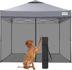 Quictent 10x10 Pop Up Screened Canopy Tent, Instant Setup Gazebo for 1 Person with Netting, Portable & Compact, Waterproof & UV Protection, Ideal for Camping, Beach, Parties, and Outdoor Events