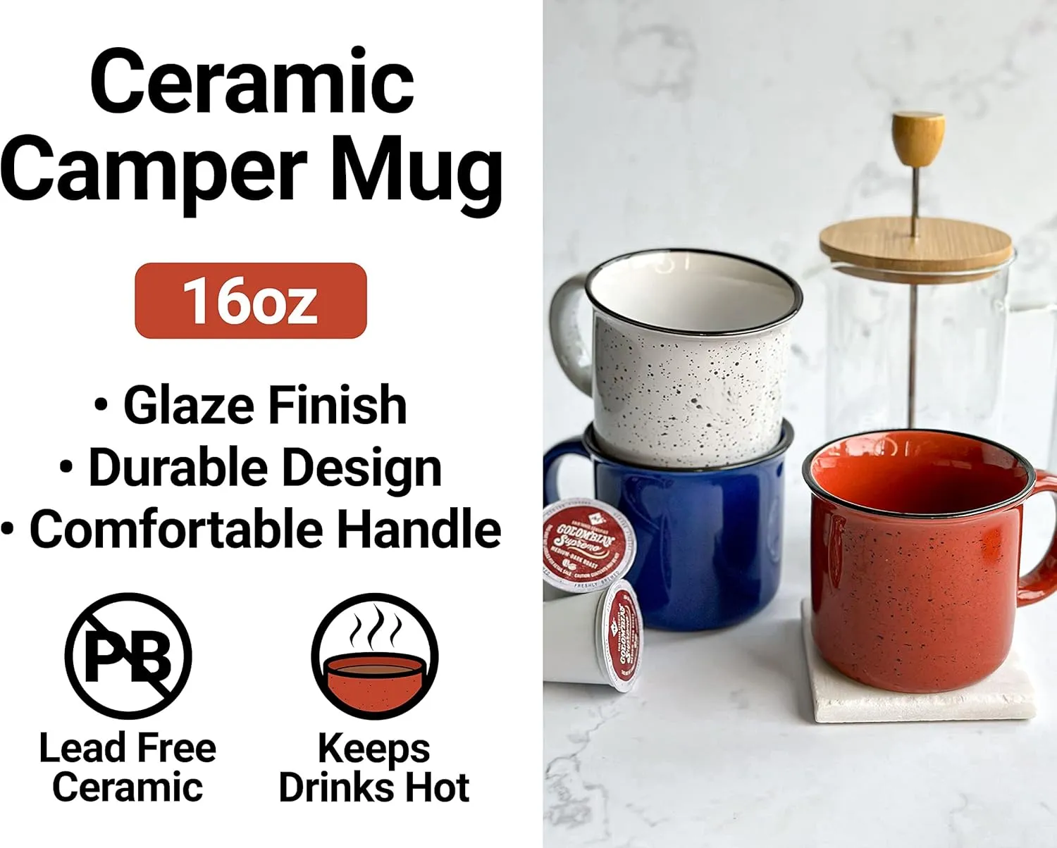 R and R Imports Eureka Springs Arkansas Little Switzerland of the Ozarks Design Souvenir 16 oz Ceramic camping mug Blue 4-Pack