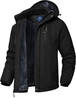 Rdruko Men's Ski Snow Jacket Waterproof Winter Insulated Fleece Hooded Outdoor Mountain Coat