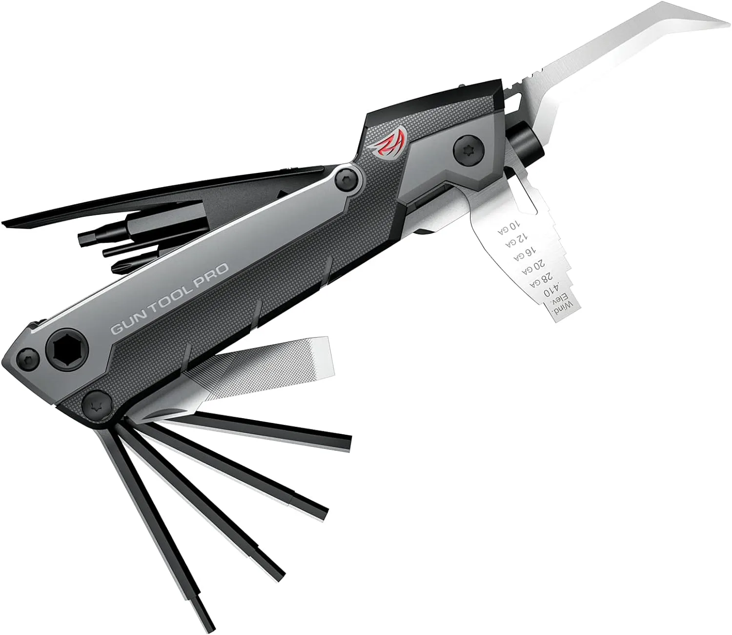 Real Avid Gun Tool Pro, 30-in-1 Gun Multitool for Shotgun & Rifles | Includes Choke Wrench,Bit Driver,Screwdrivers,Allen Set,Turret Tool,Tap Hammer & Files for Gunsmithing
