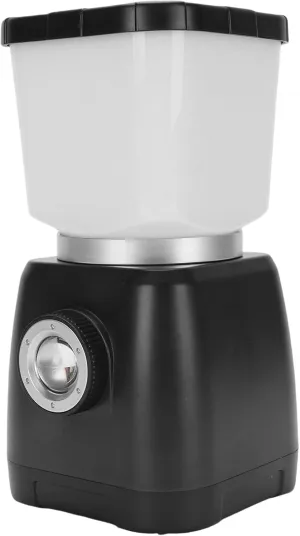 Rechargeable LED Camping Lantern With Hand Crank Power, Water Proof Tent Light With Hook, 6000mAh Flashlight for Outdoor Hiking Emergency Use (Black)