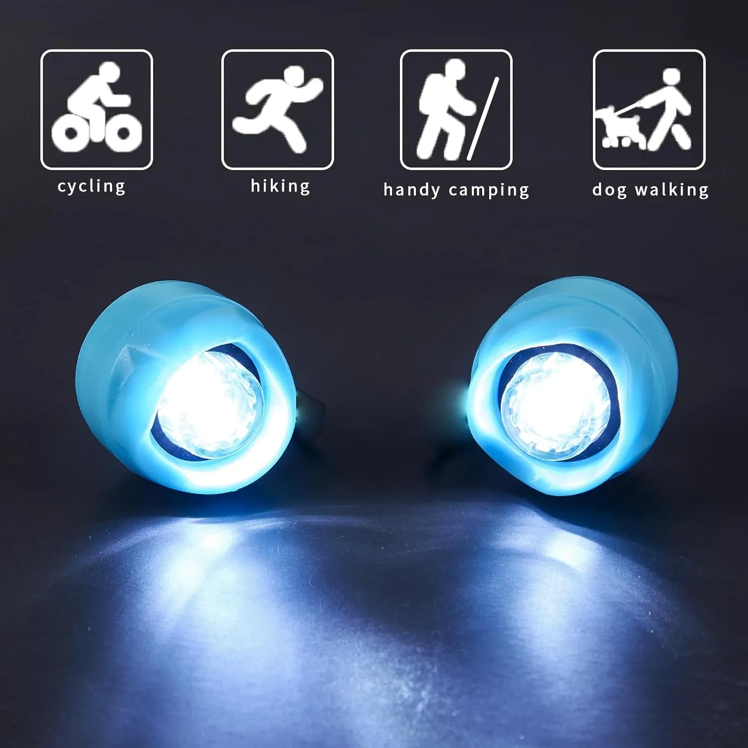 Rechargeable LED Clogs Shoes Light 2 Pcs,for Headlights for Croc 72 Hours in The Dark,for Dog Walking,Handy Camping,Night Running Gifts(Rechargeable Blue)