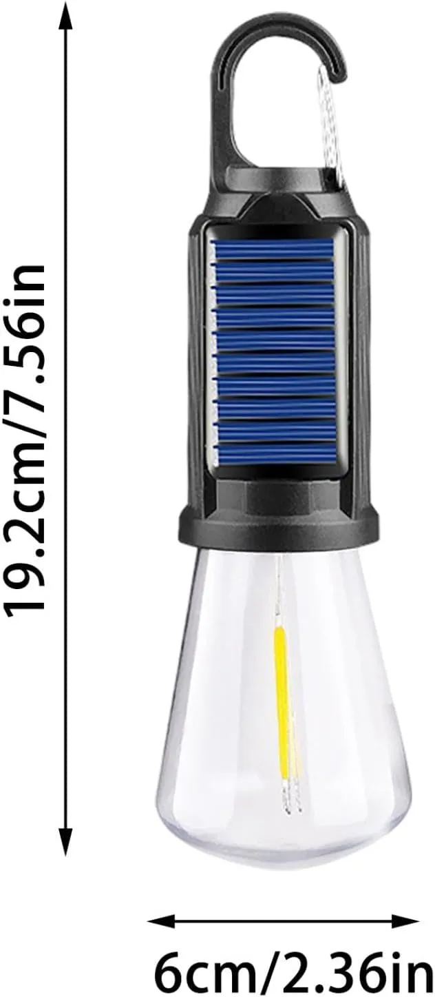 Rechargeable Solar Camping Lights, Portable Camping Lantern - 3 Mode LED Tent Light with Clip Hook, Waterproof Outdoor Hanging Bulb for Camping, Hiking, Emergencies & Holiday Decor (8pcs)