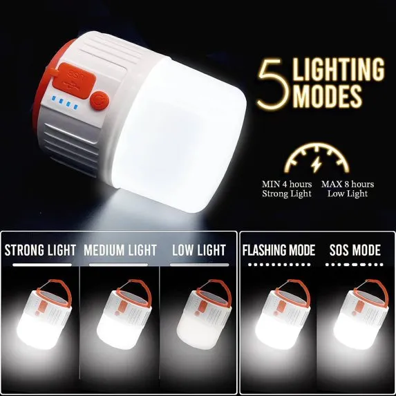 Rechargeable,5 Tent Light Modes Future-proof Solar 4800mAh Light Light, Garden Hiking Lantern Camping Tent Camping Bank,Solar for Climbing Top value AmzDoer Spot LED Power