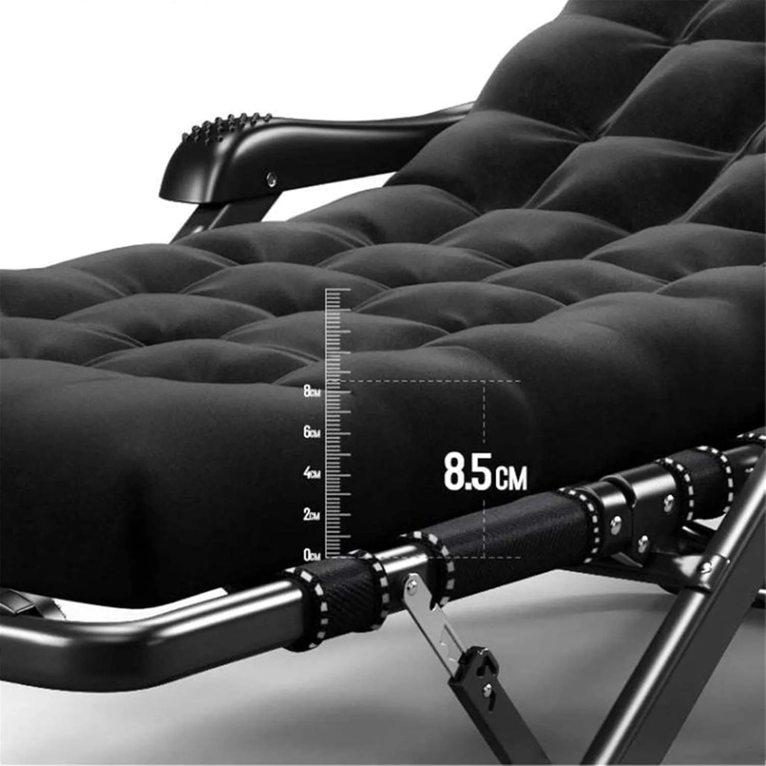 Recliner Camping Chairs Garden Loungers Folding Chair Sun Loungers,Folding Deck Chair, Home Lazy Backrest Chair, Massage Armrest, Portable Outdoor Beach Chair with Removable Cotton Pad (Colo
