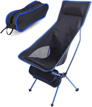 Recliner Chair,Compact Outdoor Chair, Portable Folding Outdoor 600D Oxford Cloth Camping Seat for Fishing Festival Picnic BBQ Beach Ultralight Chair,Navy Blue